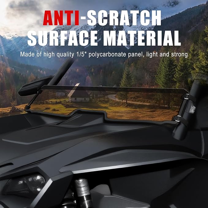 Dark Tinted Half Windshield for Honda Talon 1000, PC Hard-coated Scratch Shock Resistant Front 1/2 Half Windscreen for Honda Talon 1000R 1000X 1000X-4 2019-2024 Accessories