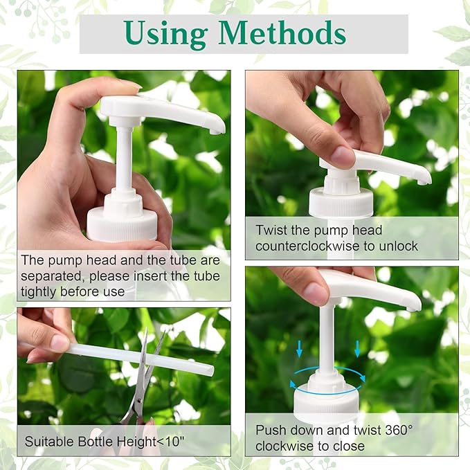 Sawysine 12 Pcs Gallon Pump Dispenser, Fits Most 1 Gallon Jugs Pump Dispenser 38/400 Lid Top Replacement for Bottle, Shampoo and Conditioner Leak Proof