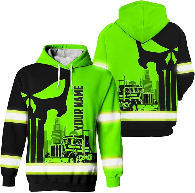 Matedecor High Visibility Hi Vis Hoodie for Men - Jobs Collection Custom Name Class 3 Reflective Safety Workwear