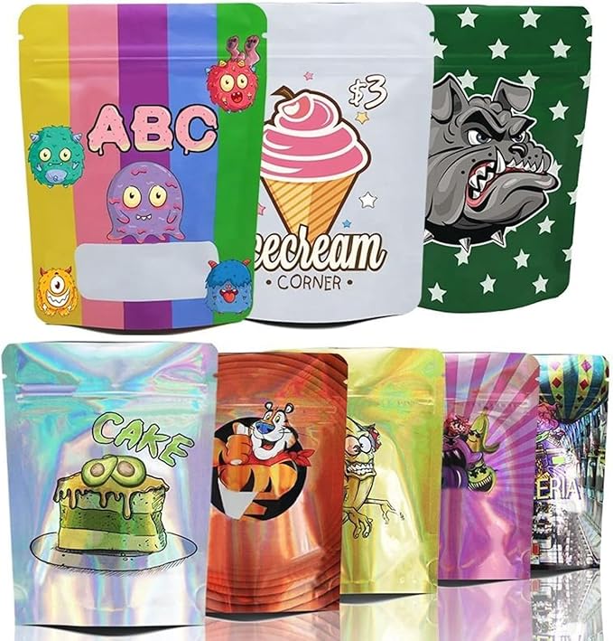 1000 Pcs Custom Print Aluminium Foil Bags(Min Order 1000 Pcs),Smell Proof Pouch for Business Packaging,Resealable Stand Up Zipper Bag for Food Storage,Pet,Dried Food,Snack(Exclude Shipping Fee）