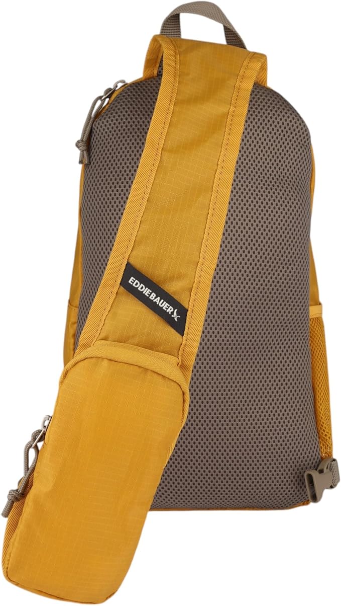 Eddie Bauer Stowaway Packable Sling Bag | Foldable | Travel | Outdoor | Lightweight | Compact | Everyday Carry | Ripstop Nylon | 10L - Field Gold