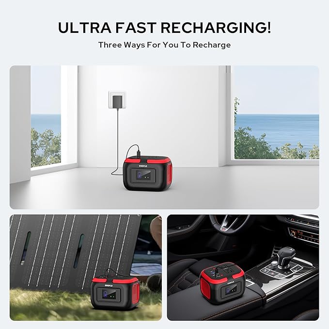 Portable Power Station, 97Wh Solar Generator, Lithium Battery Power with 110V AC 120W Peak Socket/DC/USB QC3.0/LED Light for Outdoor Camping Trip Home Backup Emergency