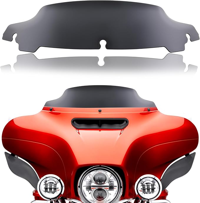 JMTBNO Black 4.5" Wave Windshield Windscreen Compatible for 2014-2024 Harley Davidson Touring Street Glide/Electra Glide/Ultra Limited/Tri Glide FLHT FLHX FLHXS FLHTK