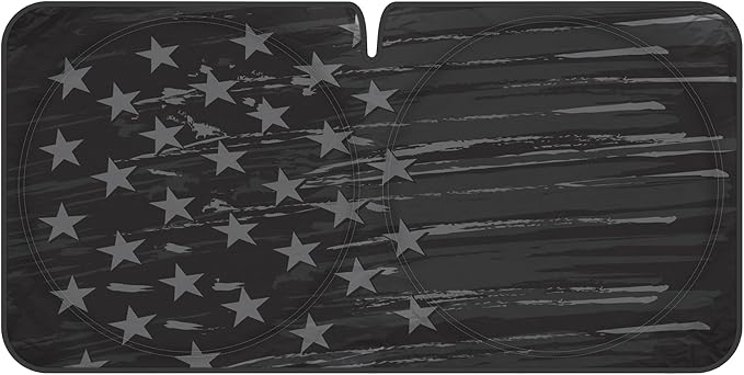 Motor Trend USA Vintage Flag Car Windshield Sun Shade for Front Window, Foldable Car Sun Shade with Patriotic Graphic, Collapsible Sun Visor Sunshade for Cars Windshield (Medium, 65 x 33 inches)