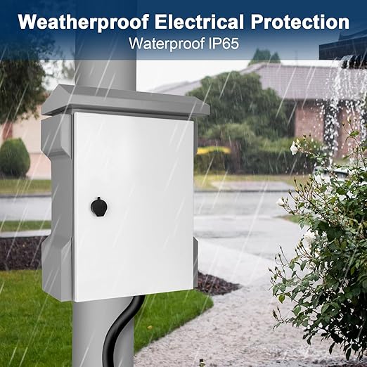 Electrical Junction Box 15.7"x11"x5.9" ABS Waterproof Enclosure Plastic Weatherproof Project Box with Internal Mounting Panel Hinged Cover (Grey Steel, 26.2"x17.7"x9")