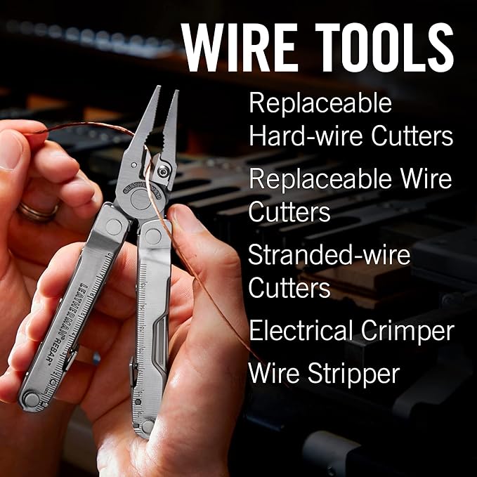 LEATHERMAN, Rebar Multitool with Premium Replaceable Wire Cutters and Saw, Stainless Steel