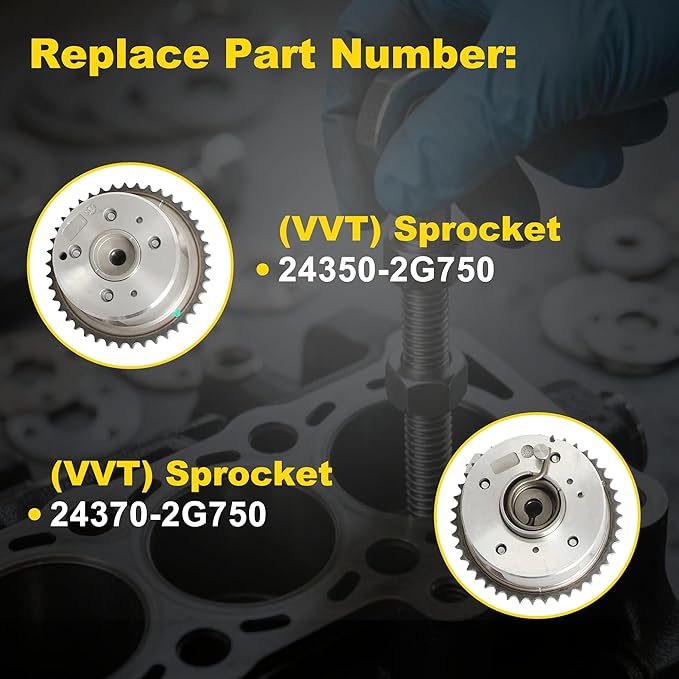 G4KH G4KJ Timing Chain Kit with VVT Gear Fit for Kia Optima Sorento Sportage 2.0L 2.4L 2011-2018 Replacement for Hyundai Sonata Santa fe Tucson 2.0L 2.4L 2011-2019 24350-2G750 243212G111