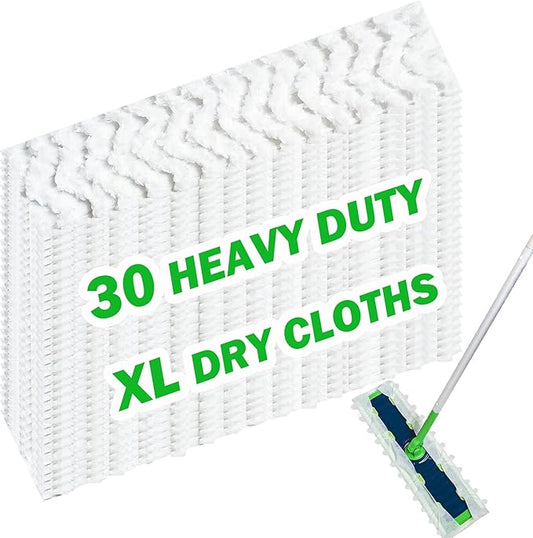 XL Heavy Duty Dry Sweeping Cloth for Swiffer Sweeper XL Mop, XL Disposable Dry Cloth Refills, Pet Hair Dust XL Dry Pad Refills, Extra Large Dry Floor Cloths for Floor Mopping and Cleaning, 30 Count