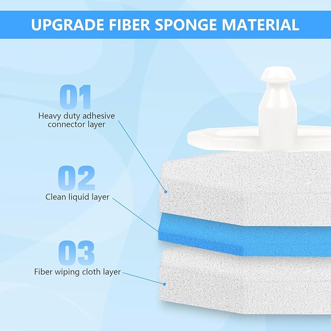 50 Count Toilet Wand Refills for Clorox, Upgraded Disposable Brush Heads Compatible with Clorox Wand Refills for Bathroom Cleaning
