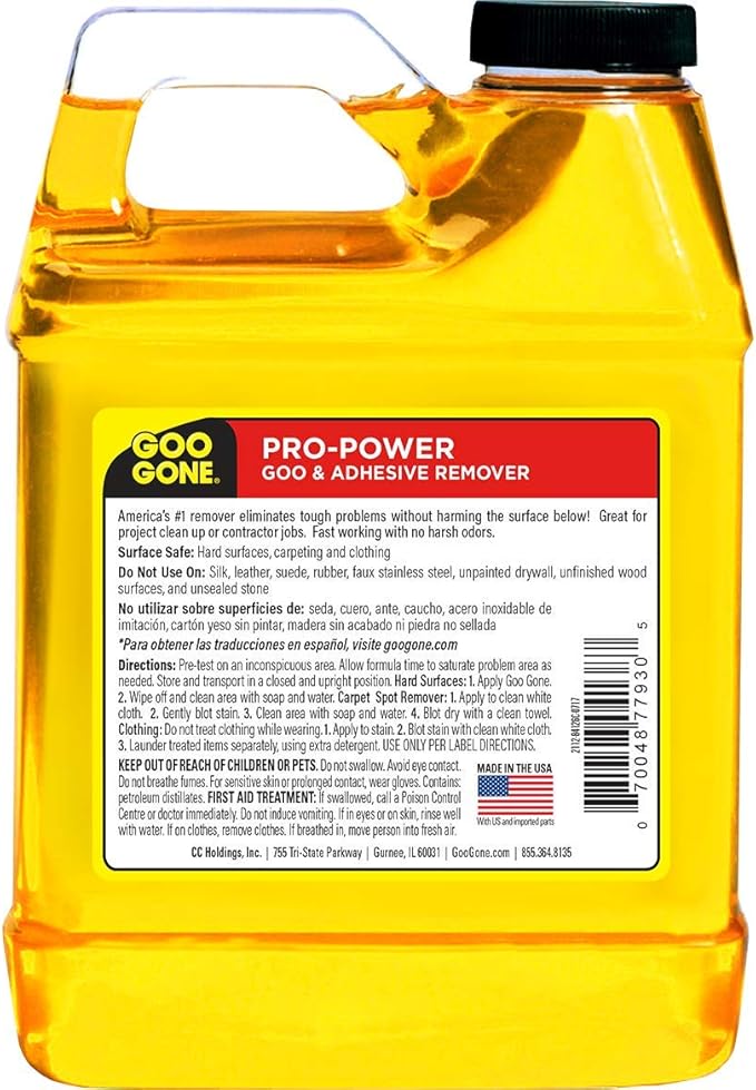 Goo Gone Pro-Power - 32 Ounce & Sticker Lifter - Professional Strength Adhesive Remover, Removes Stickers, Tape, Grease and More
