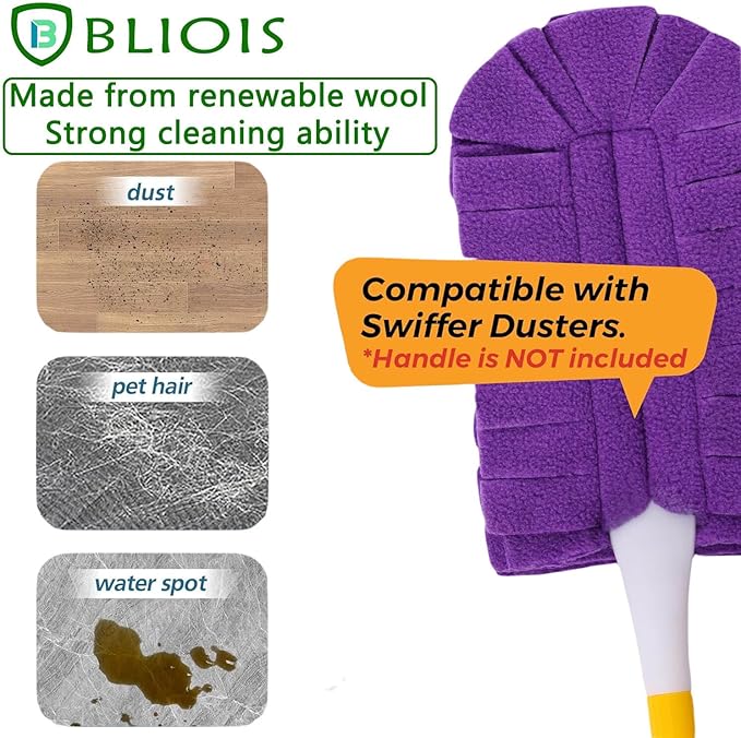 360° Duster Refills for Swiffer-Super Efficient Duster Kit-Degree Static Dust Removal Tool for Dusting Electronics,Blinds,Ceiling Fans (12-PCS)