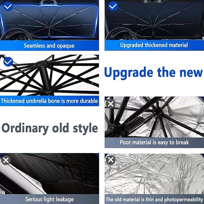 Car Windshield Sun Shade Foldable Car Windshield Sun Shade Umbrella Fit Sedan SUV Pickup Truck Most Vehicles Window Shades Front Windshield Sunshade