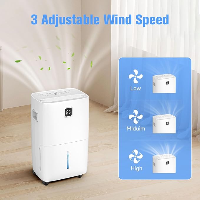 2025 Energy Star Dehumidifier 80 Pints for up to 5000 Sq.Ft, Basement & Large Room Moisture Removal with Drain Hose & 3 Modes, for Home, Bedroom, Bathroom, Garage