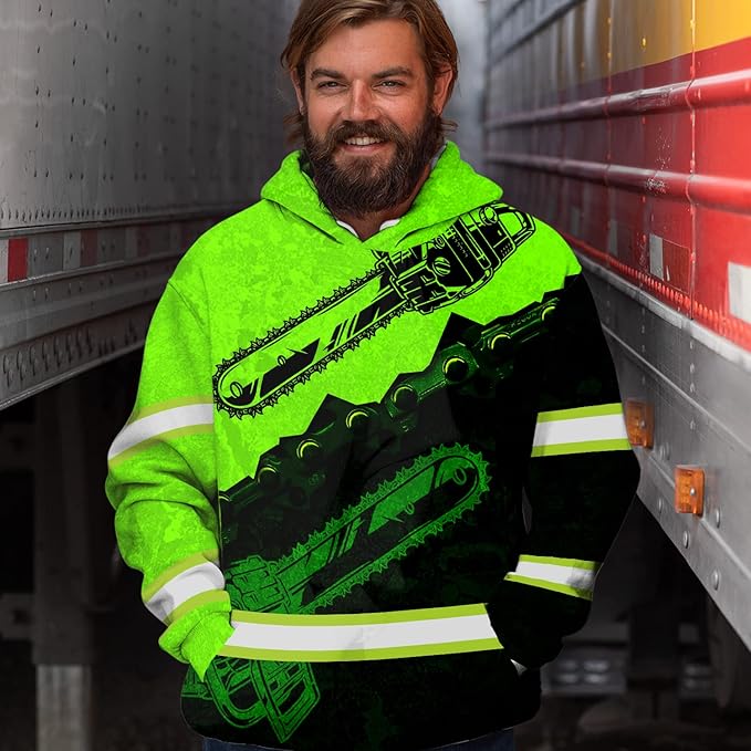 Matedecor High Visibility Hi Vis Hoodie for Men - Jobs Collection Custom Name Class 3 Reflective Safety Workwear