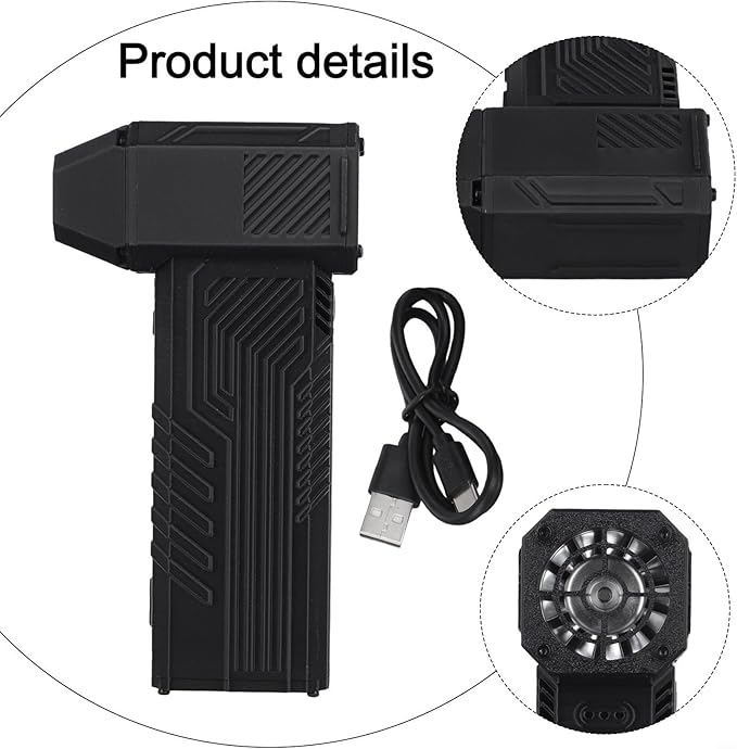 Compressed Air Duster, 130000RPM Brushless Motor Turbo Fan,2500mAh Rechargeable Brushless Motor Blower,3-Gear Adjustable Turbo Fan Duster Blower