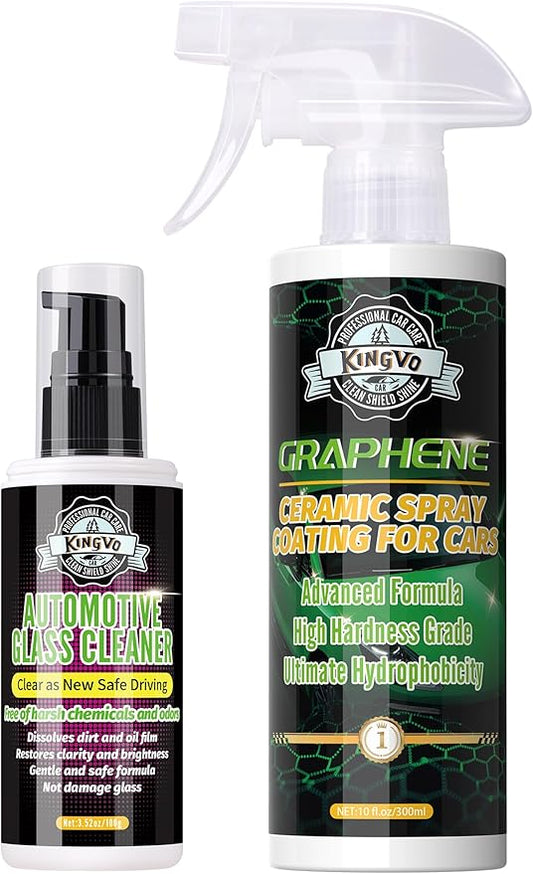 Car Ceramic Coating, Car Spray Wax Graphene Polish Crystal Coating,Windshield Washer Fluid Window Cleaner Detailing Supplies Automotive Kit