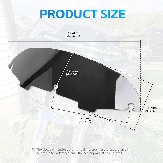 DREAMIZER Wave Windshield Windscreen,Specific Fit Motorcycle Windshield, PC Wind Deflector Compatible with Harley Touring Electra Street Tri Glide 1996 - 2013 (Black 4inch)
