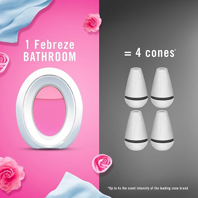 Febreze Bathroom Air Freshener, Odor-Fighting, Downy April Fresh, 6ct