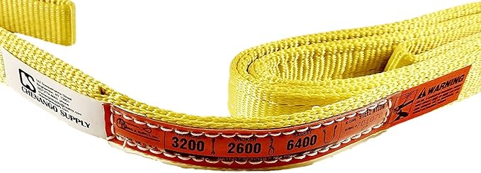 DD Sling. Multiple Sizes in Listing! (USA Made) 1" x 8', 2 Ply, Nylon Lifting Slings, Eye & Eye, Heavy Duty (900 Webbing), 3,200 lbs Vertical, 2,600 Choker, 6,400 Basket (USA Made Nylon) (1" x8')