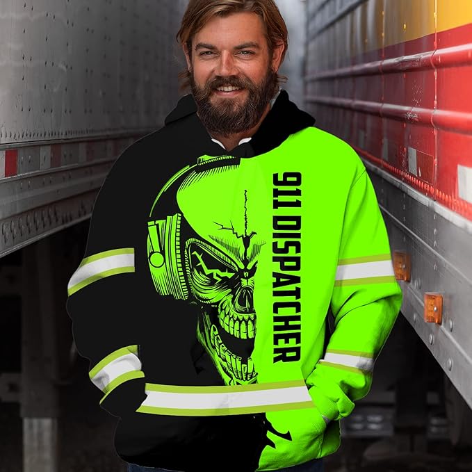 Matedecor High Visibility Hi Vis Hoodie for Men - Jobs Collection Custom Name Class 3 Reflective Safety Workwear