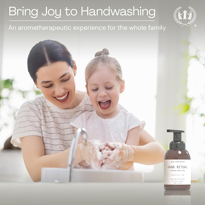 Muse Apothecary Hand Ritual - Aromatic and Nourishing Foaming Hand Soap, Infused with Natural Aromatherapy Essential Oils - USDA Certified Biobased - 11.5 oz, Coconut + Sandalwood