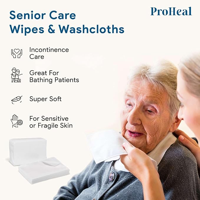 Disposable Dry Wipes for Adults & Baby - 60 Count (2 Packs of 30) - Gentle & Durable Washcloths for Incontinence and Skin Care - 7" x 13" Travel Size - Non-Moistened Face Cloths