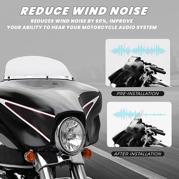 5" Windshield Windscreen Compatible for Harley Touring Electra Street Glide FLHX FLHT 1996-2013 (Clear, 5")