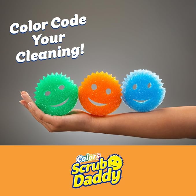 Scrub Daddy Scratch-Free Multipurpose Kitchen Sponges - Bulk Dish Sponges for Kitchen, Bathroom, Household Cleaning & More - Made with BPA-Free Polymer Foam (9 Count)