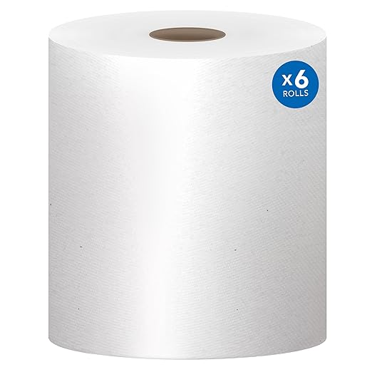 Scott Professional Essential Universal High-Capacity Hard Roll Paper Towels, Bulk (01005), Hardwound 1.5" Core, Absorbency Pockets, White (6 Rolls at 1,000' Each, 6,000'/Case)