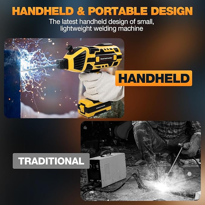 Handheld Welder Machine 110V Portable Welding Handheld with IGBT Inverter 6 Variable Current Adjustment, Handheld ARC Welder Gun for 1/16''-1/8'' Welding Rods