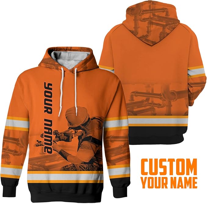 Matedecor High Visibility Hi Vis Hoodie for Men - Jobs Collection Custom Name Class 3 Reflective Safety Workwear