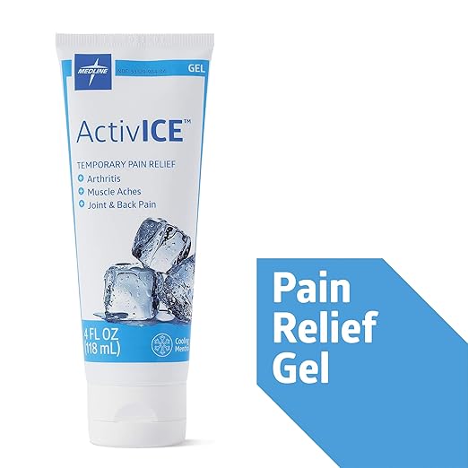 Medline ActivICE Topical Pain Reliever Gel, Great for Arthritis, Muscle Aches and Back Injuries, 4-oz Tube