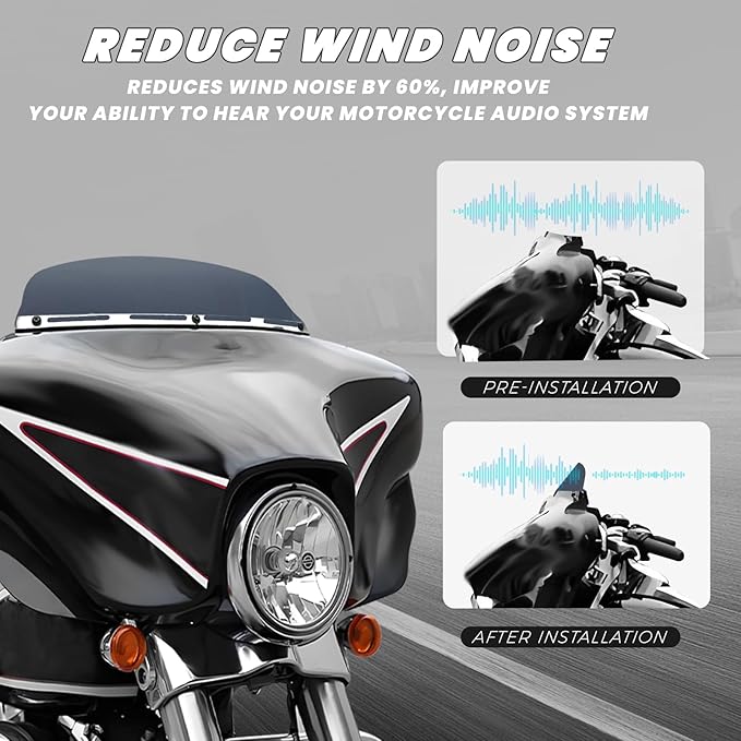 Smoke 4.5" Windshield Windscreen Compatible for Harley Davidson Touring Electra Glide Street Glide 2014 2015 2016 2017 2018 2019 2020 2021 2022