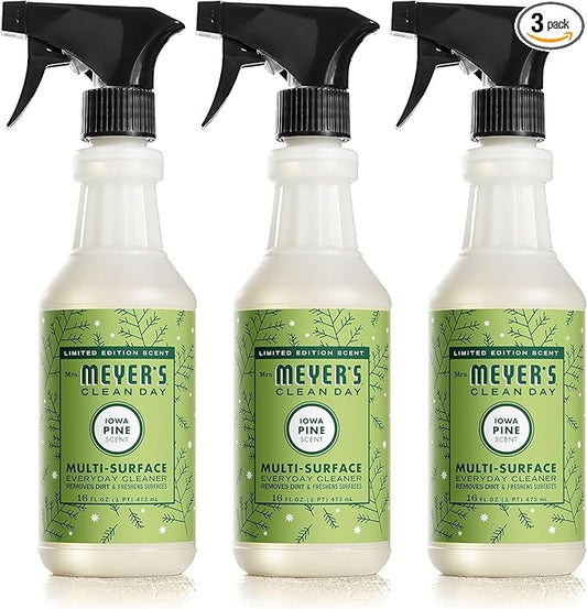 MRS. MEYER'S CLEAN DAY Multi-Surface Cleaner Spray, Cruelty Free Formula, Iowa Pine, 16 fl. Oz (Pack of 3)