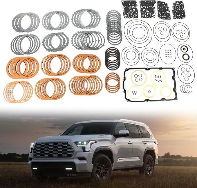 AB60E AB60F Transmission Master Rebuild Kit w/Friction Plate Steel Plates Fits 2007-2011 for Toyota Sequoia Tundra 2007-2011 5.7L V8 Includes Friction Plates Clutch Kits Gaskets Seals