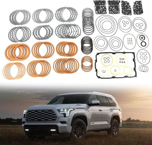 AB60E AB60F Transmission Master Rebuild Kit w/Friction Plate Steel Plates Fits 2007-2011 for Toyota Sequoia Tundra 2007-2011 5.7L V8 Includes Friction Plates Clutch Kits Gaskets Seals