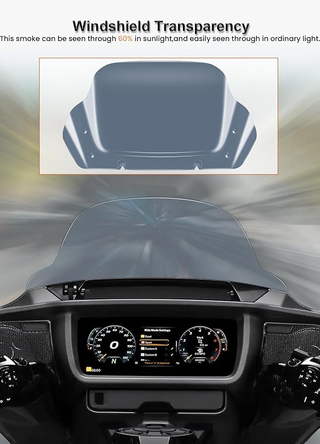 10" Wave Windshield Windscreen Wind Splitter Compatible with Harley Davidson Touring CVO Street Glide FLHXSE 2023-up,Street Glide FLHX 2024-up & FLXHU 2025-up (Tint)