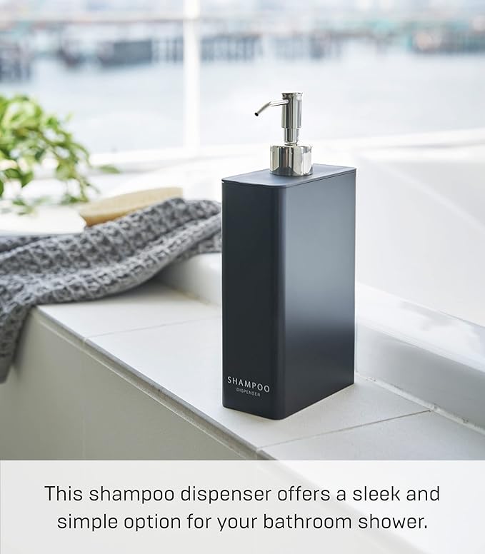 Yamazaki Tower Shampoo Dispenser Black Rectangular