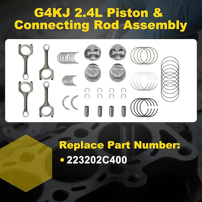 G4KJ 2.4L Engine Rebuild Overhaul Kit w/Crankshaft & Connecting Rods Fit for Hyundai Tucson Sonata Santa Fe for Kia Sorento Optima & Sportage 2011-2020 23510-2G500 23111-2G200