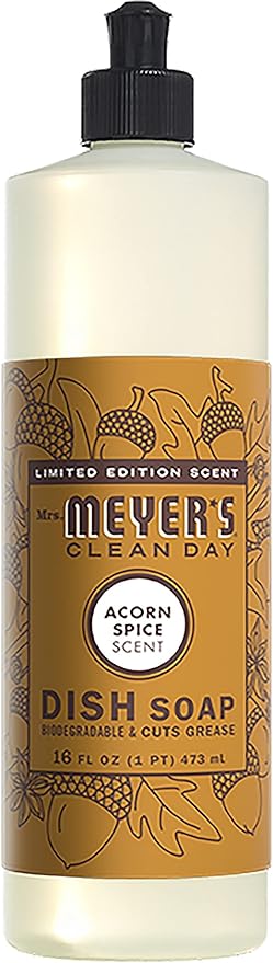 Mrs. MEYER'S Acorn Spice Kitchen Set Variation, Includes, 1 Hand Soap, 1 Dish Soap, and 1 Multi Surface Cleaner 3 ct.