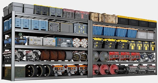 68" W Garage Shelving Heavy Duty, 5 Tier Garage Shelves, Adjustable Storage Shelving Unit, Commercial Metal Shelf for Kitchen, Warehouse, Pantry, School, Shop, 68" Wx20 Dx84 H, 2 Pack