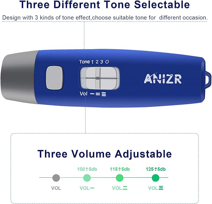 ANIZR Electronic Whistles with Lanyard,Adjustable 3 Tone & 3 High Volume Hand Emergency Whistle Basketball Referee Whistle for Coach,Teacher,Police,Outdoor Camping Boating Hiking(with Battery)