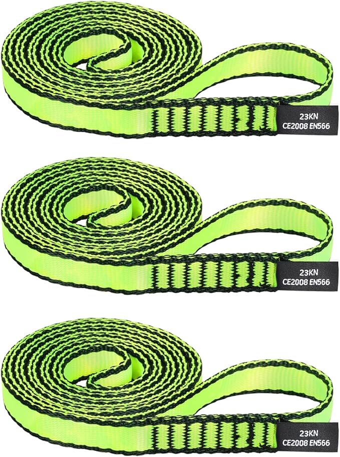 18MM Nylon Climbing Sling Runner - 23KN CE2008/EN566 Certified Outdoor Climbing Webbing for Rock Climbing, Rappelling, Mountaineering, Swing Gear, Outdoor Adventures & Emergency Anchoring