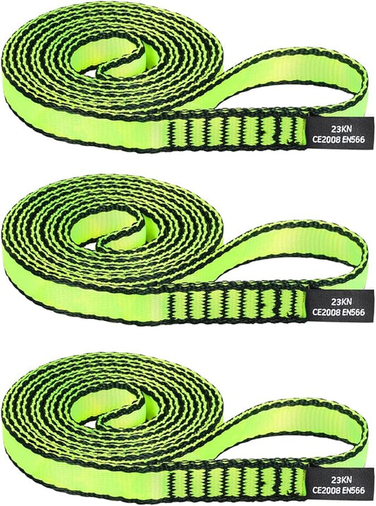 18MM Nylon Climbing Sling Runner - 23KN CE2008/EN566 Certified Outdoor Climbing Webbing for Rock Climbing, Rappelling, Mountaineering, Swing Gear, Outdoor Adventures & Emergency Anchoring