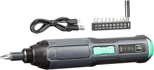Amazon Basics by SKIL 4V Cordless Stick Screwdriver with 10-Piece Bit Set and USB Cable