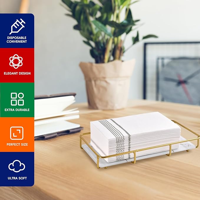 100 Pack Paper Napkins Guest Towels Disposable Premium Quality 3-ply Dinner Napkins Soft, Absorbent Paper Hand Towels for Party, Kitchen, Dinners or Events