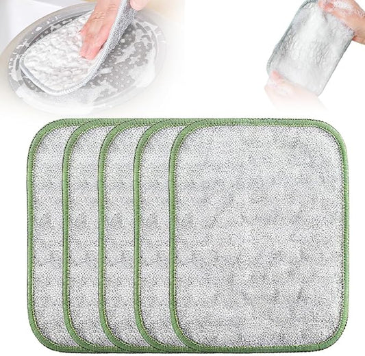 Multipurpose Wire Dishwashing Rags, 2025 New Non Scratch Wire Dishcloth Scrubbing Double Sided Rags, Wire Washing Cloth Dish Rags for Washing Dishes Household Supplies (5)