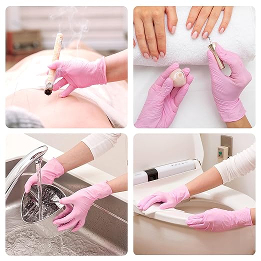 Pink Disposable Gloves, X-Small, Disposable, Latex-Free, Food-Safe, Powder-Free, 1000-ct Case