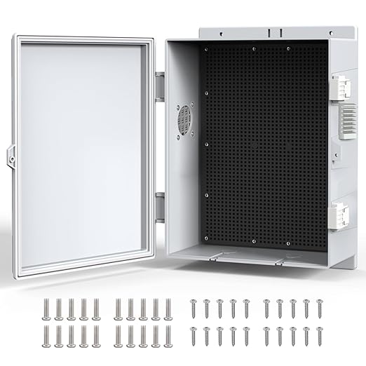Electrical Box, Outdoor Electrical Junction Box IP65 Waterproof ABS Plastic Enclosure Project Box with Internal Mounting Panel Hinged Lid (15.7"x11"x4.1")