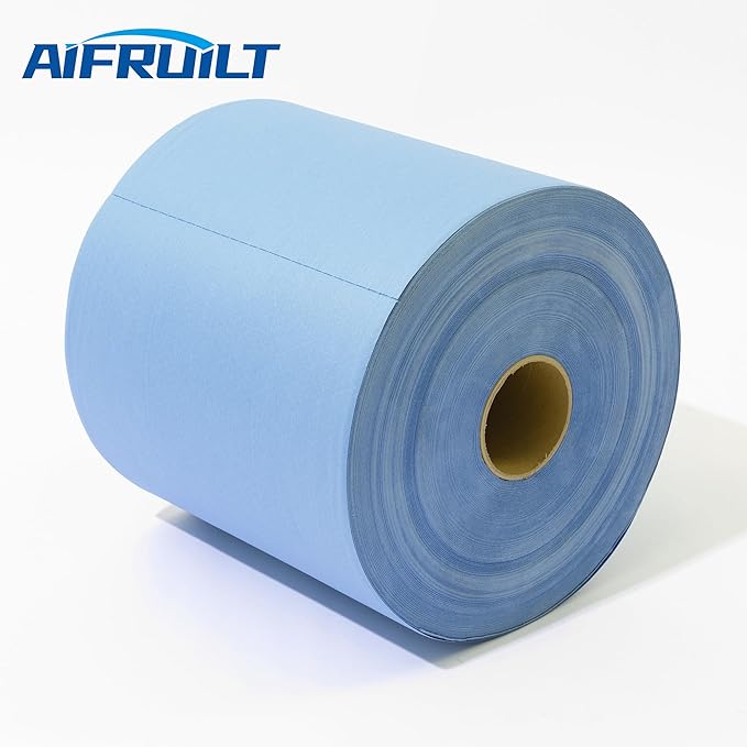Industrial Strength Power Clean Heavy Duty Wipes - Absorbent, Durable, and Reusable Cloths for Tough Dirt, Oil, and Grime in Manufacturing and Workshops - 475 Sheets, Blue Shop Towels-Jumbo Roll